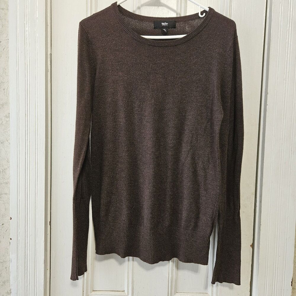 Mossimo Women's Brown Crewneck Pullover Sweater XL